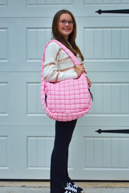 Oversized Hobo Bag- Light Pink